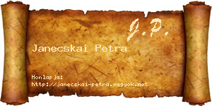 Janecskai Petra névjegykártya